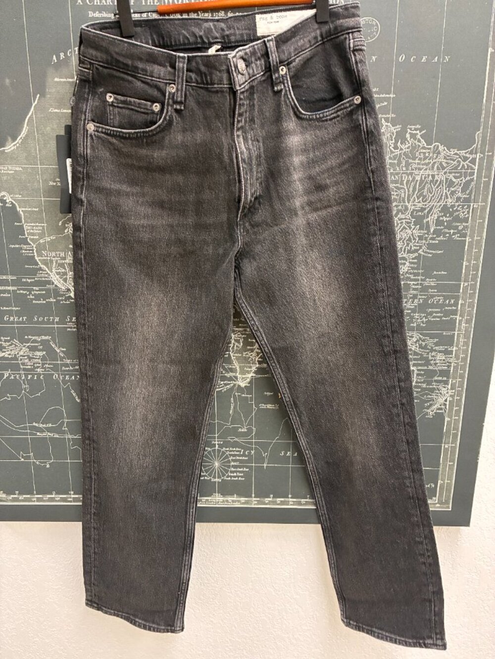 NWT Rag & Bone Harlow Mid Rise Ankle Straight Jeans - Cinder New 31 - Picture 2 of 5